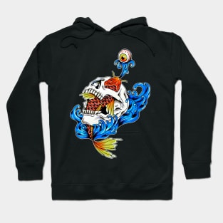 Fish through Skull Hoodie